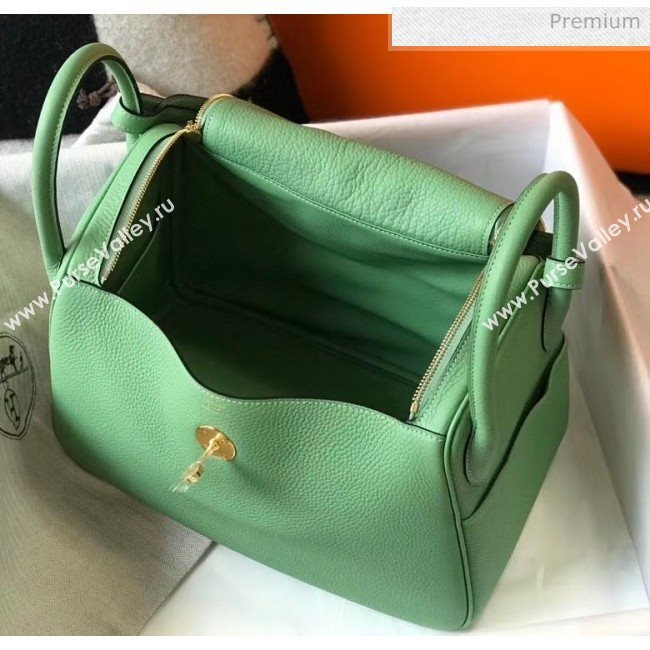 Hermes Lindy 30cm Bag In Togo Calfskin Leather Green 2020 (FL-20052909)