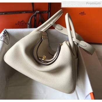 Hermes Lindy 30cm Bag In Togo Calfskin Leather Off-white 2020 (FL-20052910)