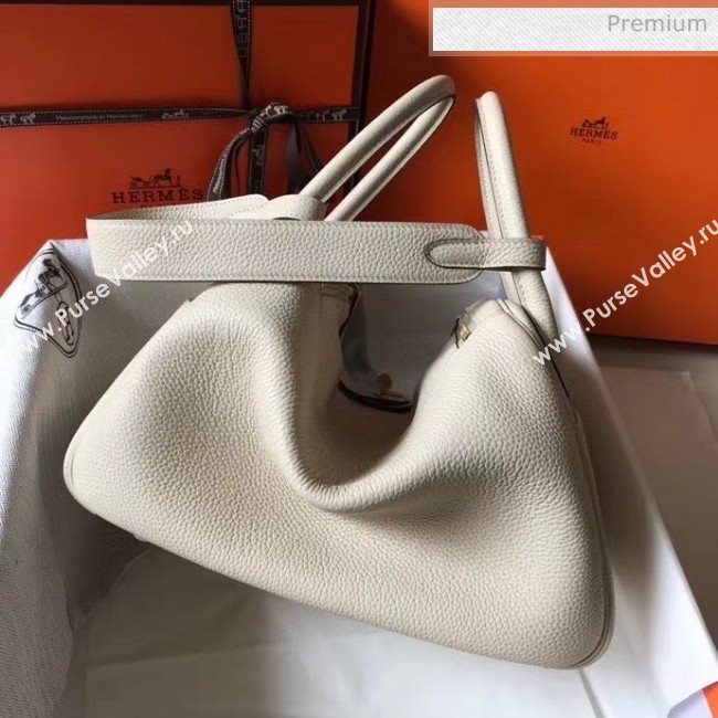 Hermes Lindy 30cm Bag In Togo Calfskin Leather Off-white 2020 (FL-20052910)