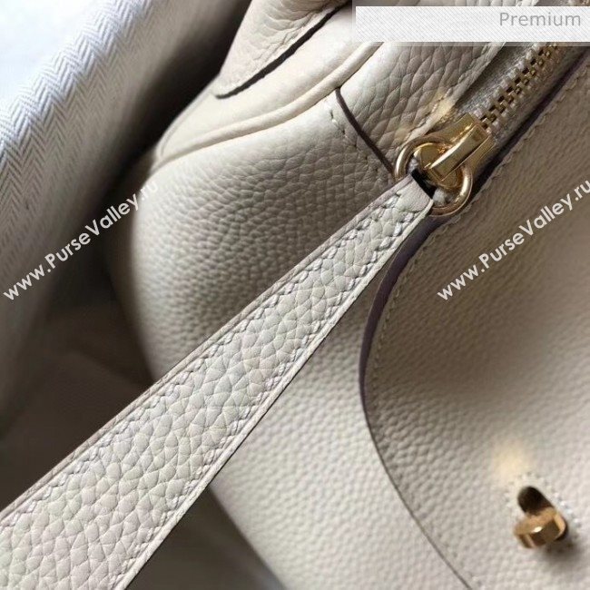 Hermes Lindy 30cm Bag In Togo Calfskin Leather Off-white 2020 (FL-20052910)