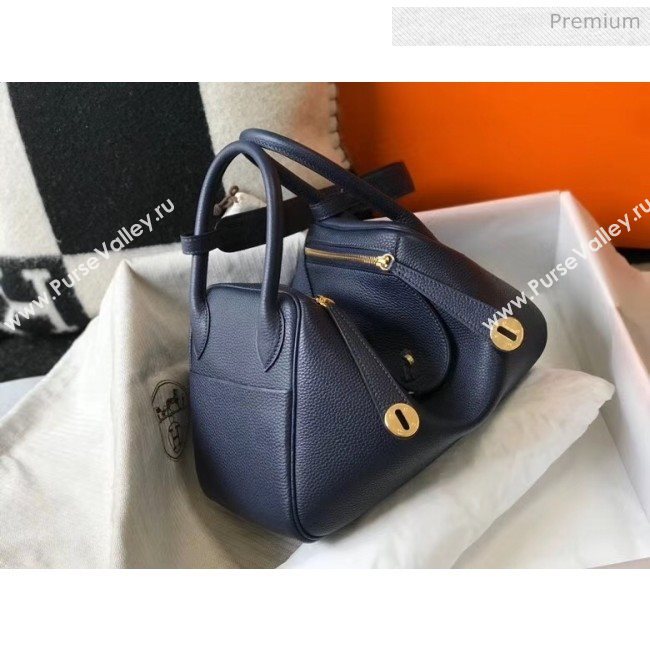 Hermes Lindy 30cm Bag In Togo Calfskin Leather Navy Blue 2020 (FL-20052911)