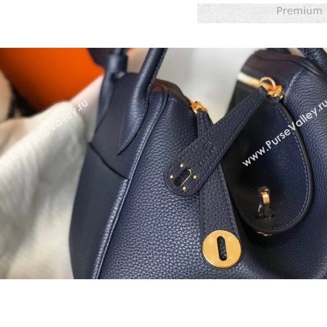 Hermes Lindy 30cm Bag In Togo Calfskin Leather Navy Blue 2020 (FL-20052911)