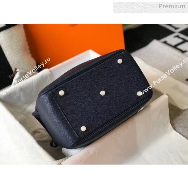 Hermes Lindy 30cm Bag In Togo Calfskin Leather Navy Blue 2020 (FL-20052911)