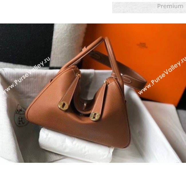 Hermes Lindy 30cm Bag In Togo Calfskin Leather Brown 2020 (FL-20052913)