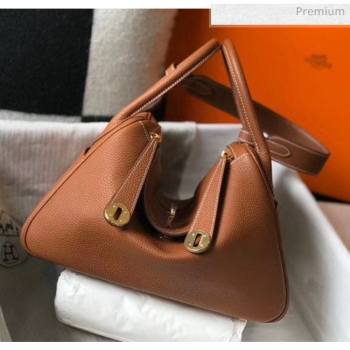 Hermes Lindy 30cm Bag In Togo Calfskin Leather Brown 2020 (FL-20052913)