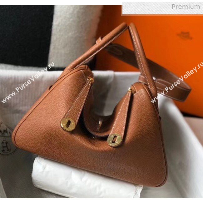 Hermes Lindy 30cm Bag In Togo Calfskin Leather Brown 2020 (FL-20052913)