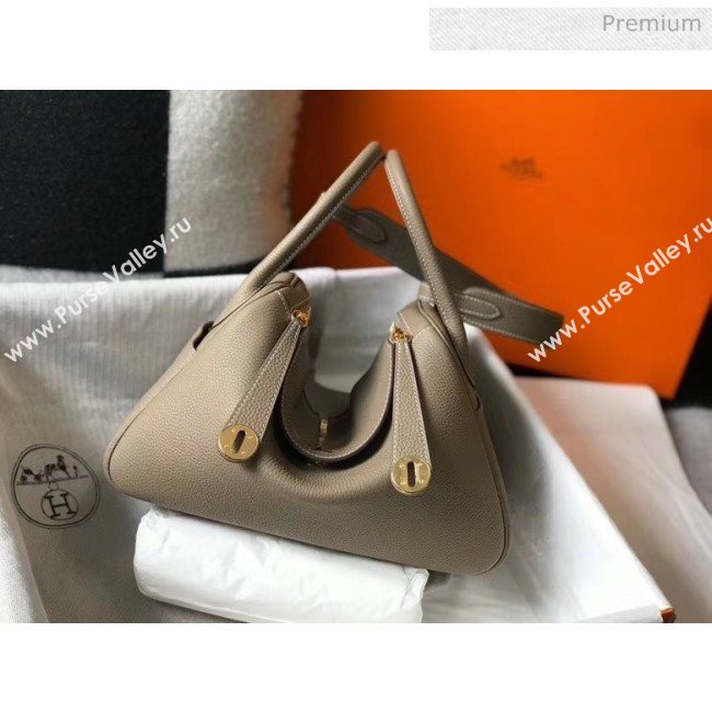 Hermes Lindy 30cm Bag In Togo Calfskin Leather Dove Gray 2020 (FL-20052914)