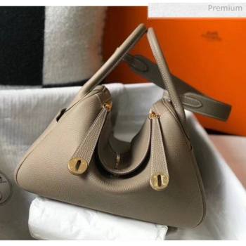 Hermes Lindy 30cm Bag In Togo Calfskin Leather Dove Gray 2020 (FL-20052914)