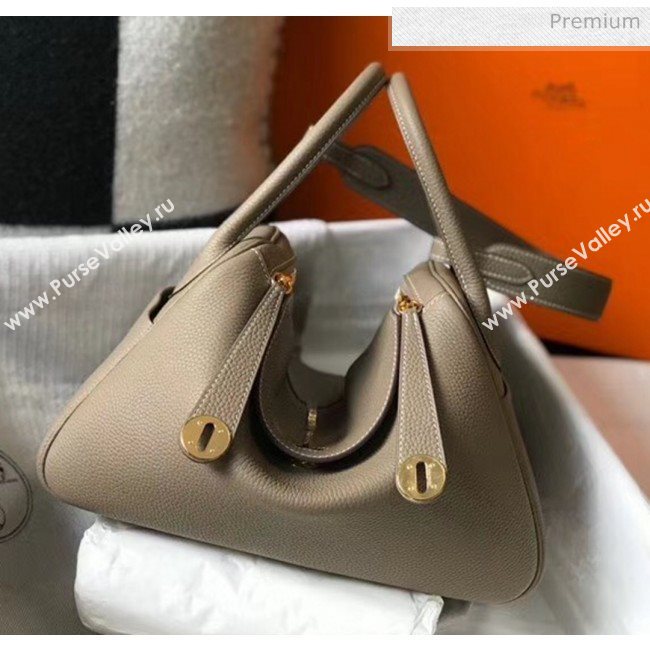 Hermes Lindy 30cm Bag In Togo Calfskin Leather Dove Gray 2020 (FL-20052914)