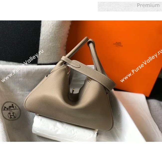 Hermes Lindy 30cm Bag In Togo Calfskin Leather Dove Gray 2020 (FL-20052914)