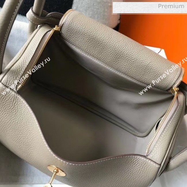 Hermes Lindy 30cm Bag In Togo Calfskin Leather Dove Gray 2020 (FL-20052914)