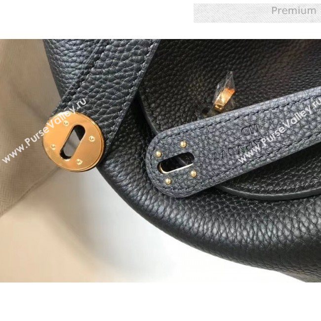 Hermes Lindy 30cm Bag In Togo Calfskin Leather Black 2020 (FL-20052915)