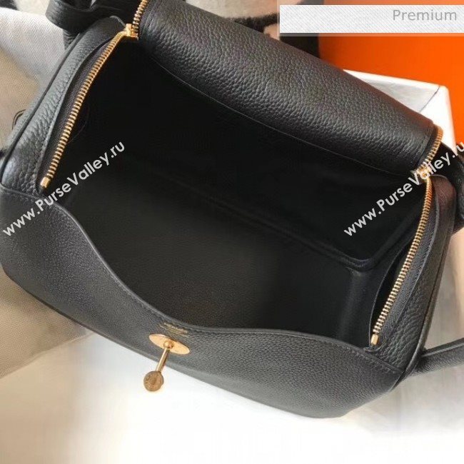 Hermes Lindy 30cm Bag In Togo Calfskin Leather Black 2020 (FL-20052915)
