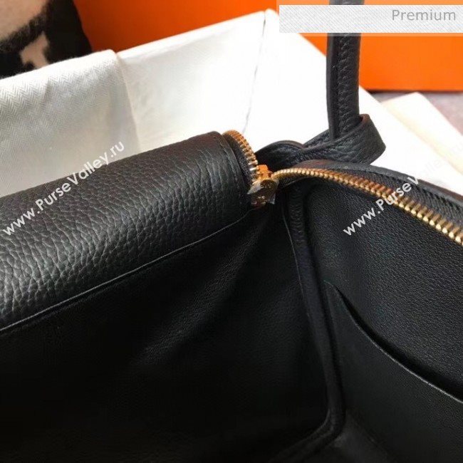 Hermes Lindy 30cm Bag In Togo Calfskin Leather Black 2020 (FL-20052915)