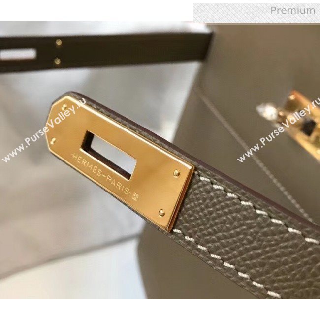 Hermes Kelly 28cm Top Handle Bag in Epsom Leather Deep Khaki 2020 (FL-20052919)