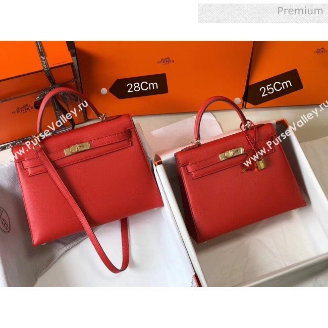 Hermes Kelly 25cm Top Handle Bag in Epsom Leather Orange 2020 (FL-20052920)