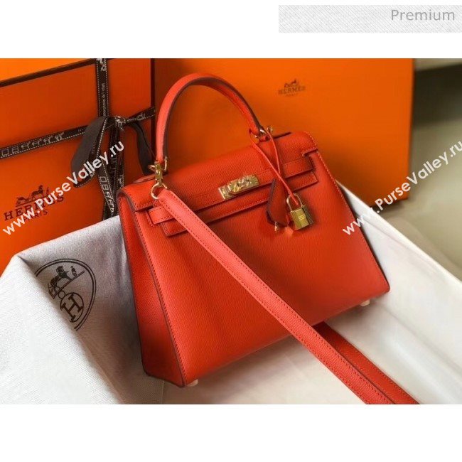 Hermes Kelly 25cm Top Handle Bag in Epsom Leather Orange 2020 (FL-20052920)