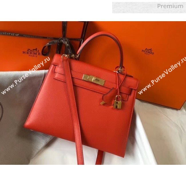 Hermes Kelly 28cm Top Handle Bag in Epsom Leather Orange 2020 (FL-20052921)