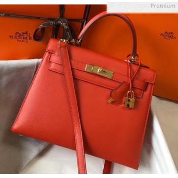 Hermes Kelly 28cm Top Handle Bag in Epsom Leather Orange 2020 (FL-20052921)