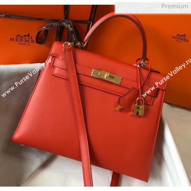 Hermes Kelly 28cm Top Handle Bag in Epsom Leather Orange 2020 (FL-20052921)