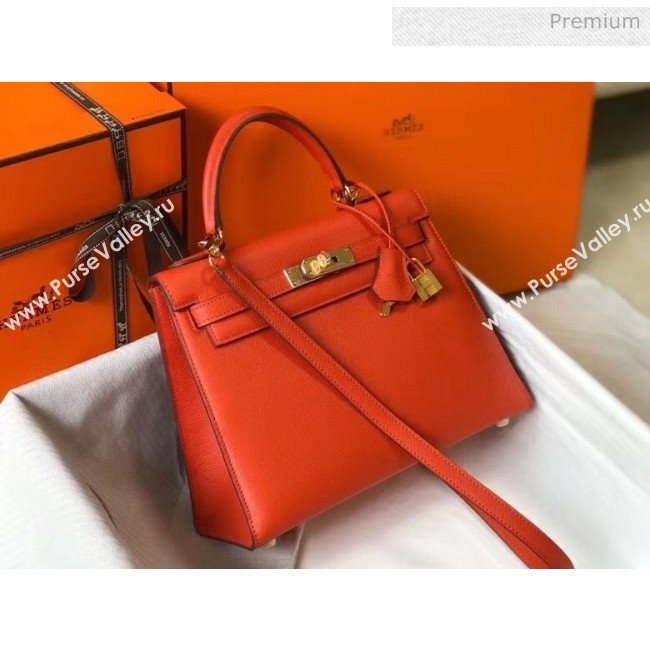 Hermes Kelly 28cm Top Handle Bag in Epsom Leather Orange 2020 (FL-20052921)