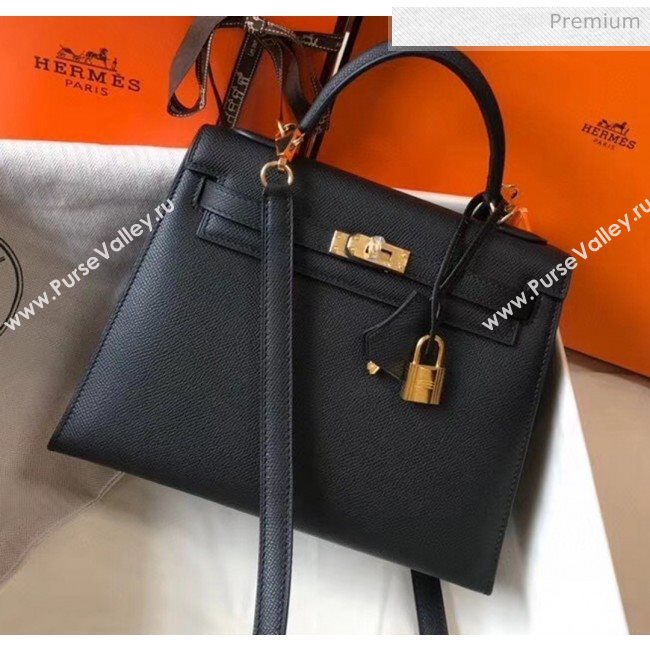 Hermes Kelly 28cm Top Handle Bag in Epsom Leather Black 2020 (FL-20052922)