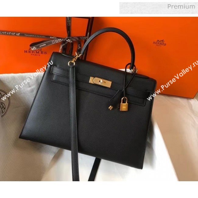 Hermes Kelly 32cm Top Handle Bag in Epsom Leather Black 2020 (FL-20052923)