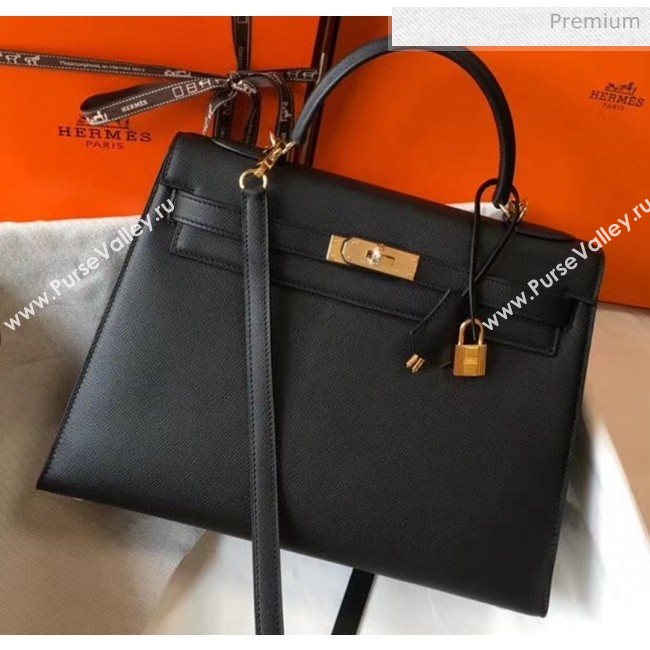 Hermes Kelly 32cm Top Handle Bag in Epsom Leather Black 2020 (FL-20052923)