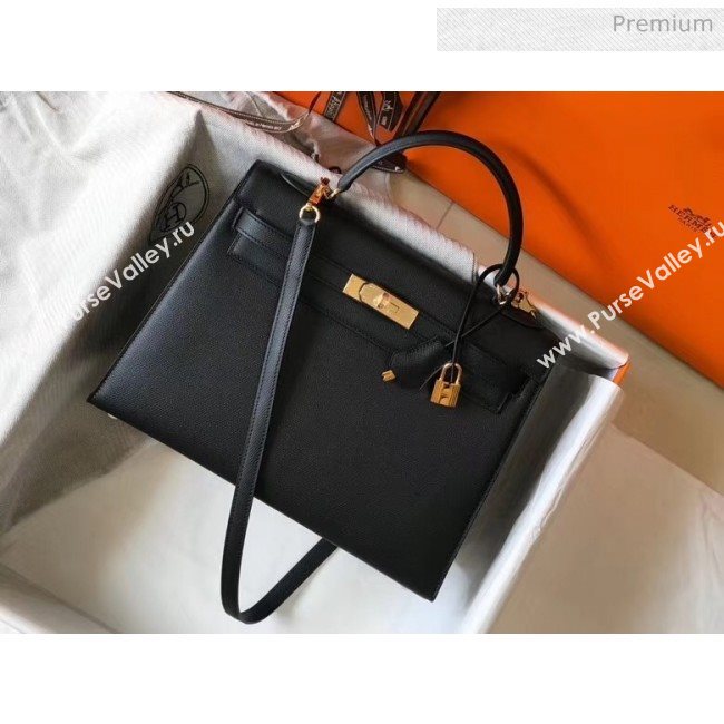 Hermes Kelly 32cm Top Handle Bag in Epsom Leather Black 2020 (FL-20052923)