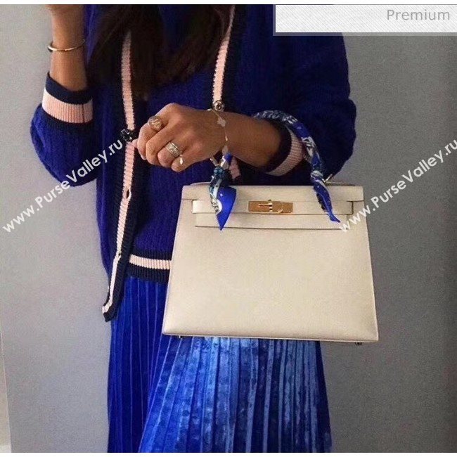 Hermes Kelly 28cm Top Handle Bag in Epsom Leather Off-White 2020 (FL-20052924)