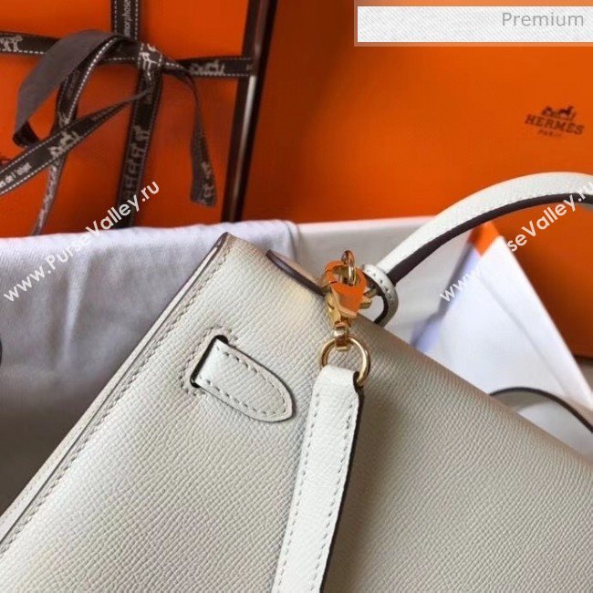 Hermes Kelly 25cm Top Handle Bag in Epsom Leather Off-White 2020 (FL-20052925)