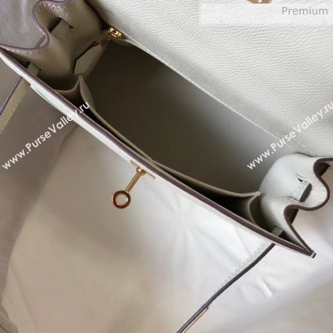 Hermes Kelly 25cm Top Handle Bag in Epsom Leather Off-White 2020 (FL-20052925)