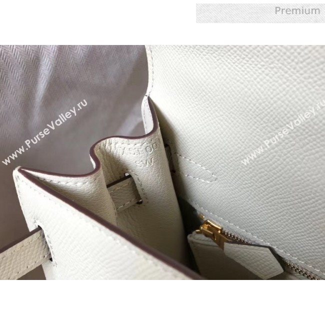 Hermes Kelly 25cm Top Handle Bag in Epsom Leather Off-White 2020 (FL-20052925)