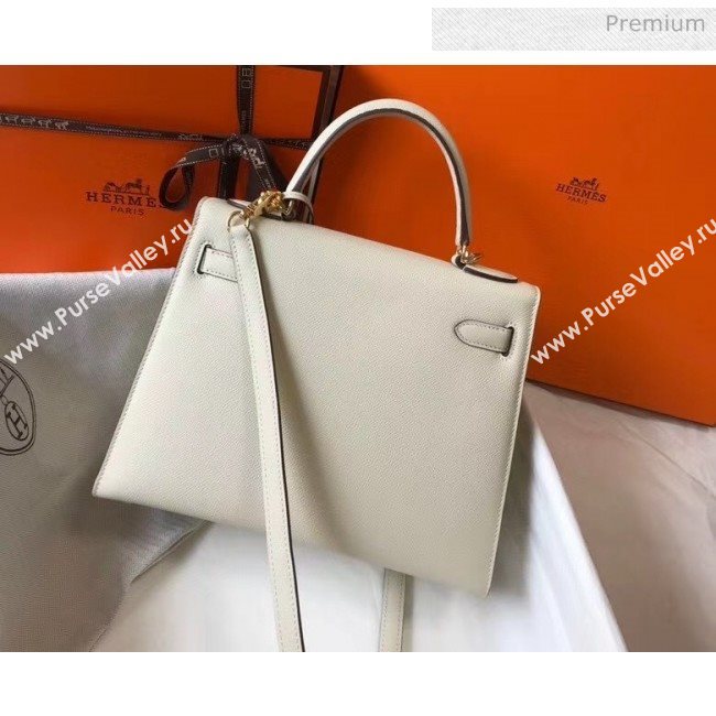 Hermes Kelly 28cm Top Handle Bag in Epsom Leather Off-White 2020 (FL-20052924)