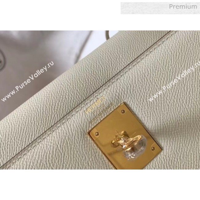 Hermes Kelly 28cm Top Handle Bag in Epsom Leather Off-White 2020 (FL-20052924)
