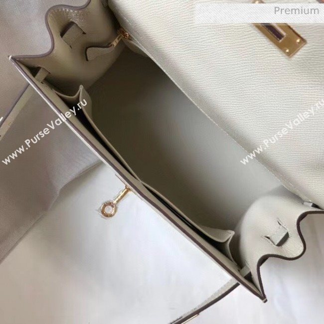 Hermes Kelly 28cm Top Handle Bag in Epsom Leather Off-White 2020 (FL-20052924)