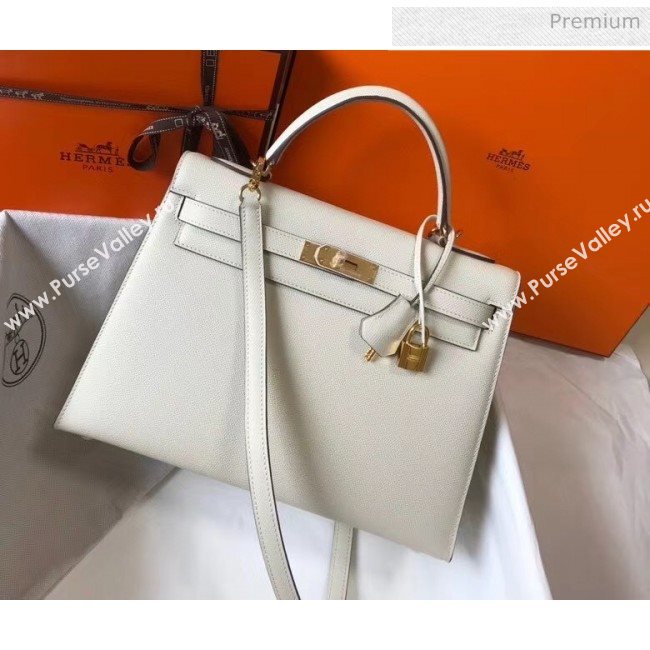 Hermes Kelly 32cm Top Handle Bag in Epsom Leather Off-white 2020 (FL-20052926)