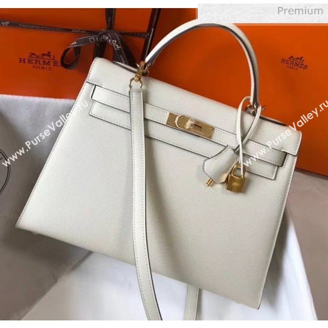 Hermes Kelly 32cm Top Handle Bag in Epsom Leather Off-white 2020 (FL-20052926)