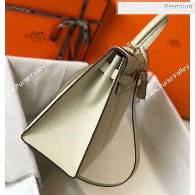 Hermes Kelly 32cm Top Handle Bag in Epsom Leather Off-white 2020 (FL-20052926)