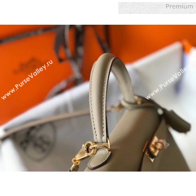 Hermes Kelly 25cm Top Handle Bag in Epsom Leather Dove Gray 2020 (FL-20052927)