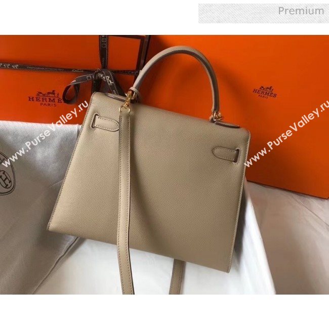 Hermes Kelly 28cm Top Handle Bag in Epsom Leather Dove Gray 2020 (FL-20052928)