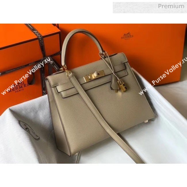 Hermes Kelly 28cm Top Handle Bag in Epsom Leather Dove Gray 2020 (FL-20052928)