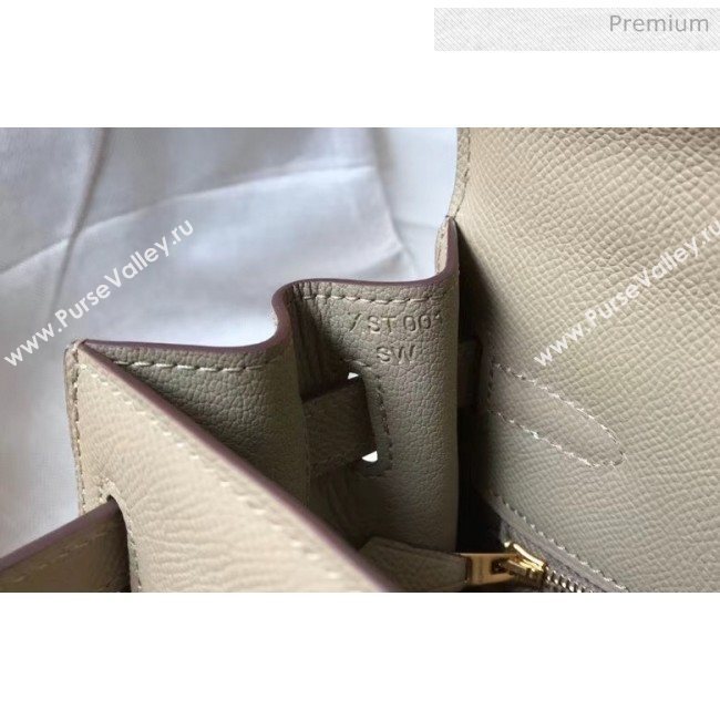 Hermes Kelly 28cm Top Handle Bag in Epsom Leather Dove Gray 2020 (FL-20052928)