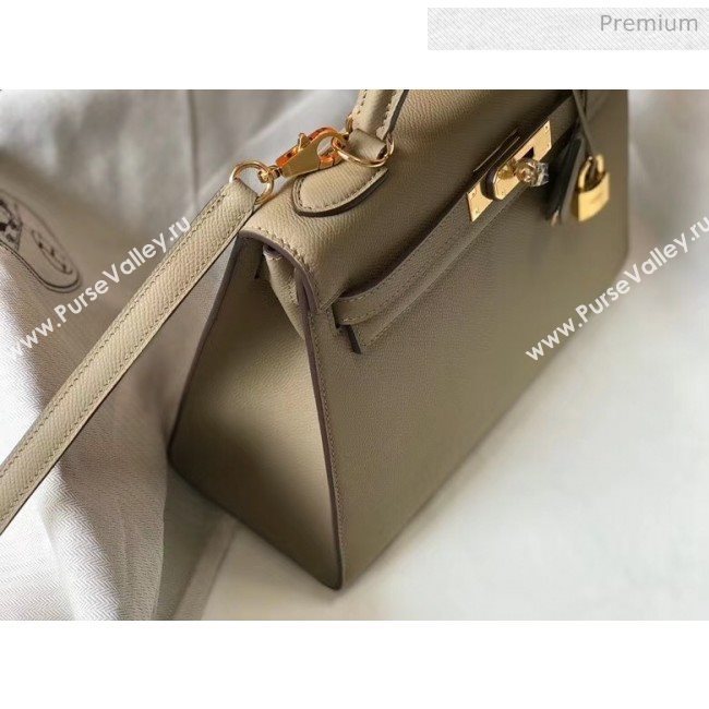 Hermes Kelly 28cm Top Handle Bag in Epsom Leather Dove Gray 2020 (FL-20052928)