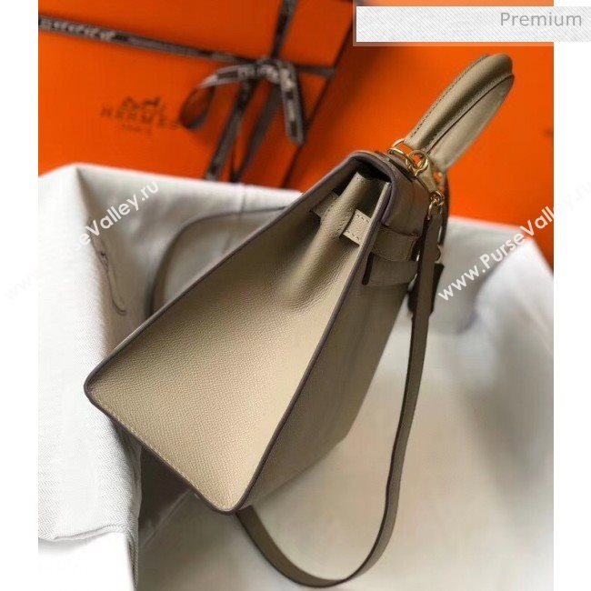 Hermes Kelly 28cm Top Handle Bag in Epsom Leather Dove Gray 2020 (FL-20052928)