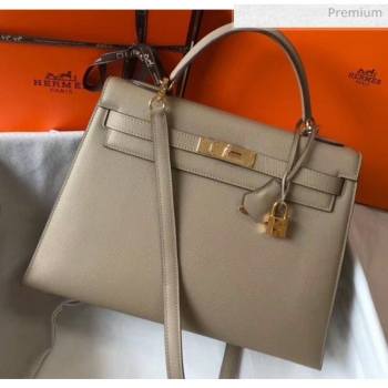 Hermes Kelly 32cm Top Handle Bag in Epsom Leather Dove Gray 2020 (FL-20052929)