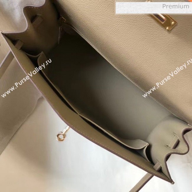 Hermes Kelly 32cm Top Handle Bag in Epsom Leather Dove Gray 2020 (FL-20052929)
