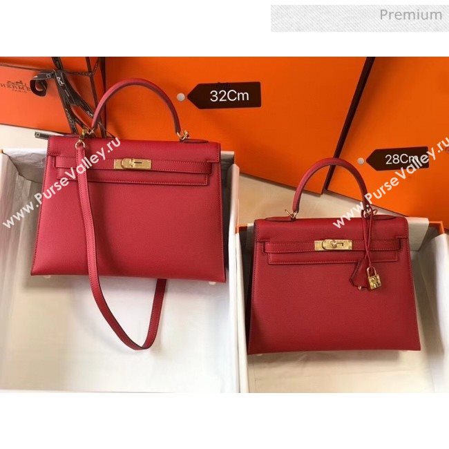 Hermes Kelly 28cm Top Handle Bag in Epsom Leather Red 2020 (FL-20052931)