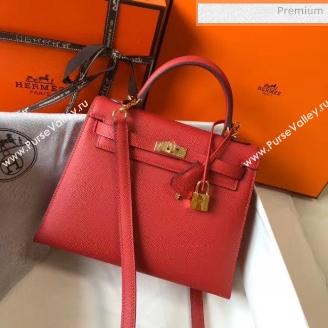 Hermes Kelly 25cm Top Handle Bag in Epsom Leather Red 2020 (FL-20052930)