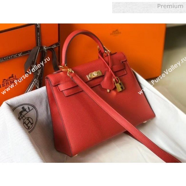 Hermes Kelly 25cm Top Handle Bag in Epsom Leather Red 2020 (FL-20052930)